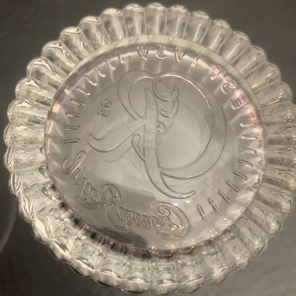 Crown Royal 10 Ounce Clear Glass White Logo Etched Stamped Bottom Sold Set Of 2 - Picture 6 of 7